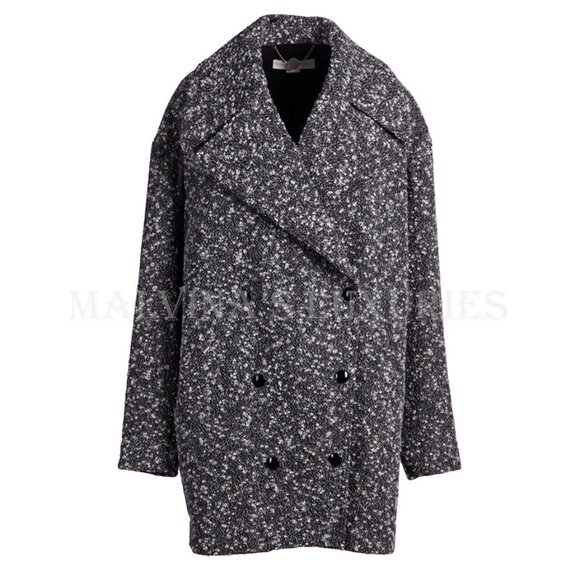 STELLA MCCARTNEY COAT OVERSIZED JACKET GRAY WOOL BLEND sz IT 42 US 6